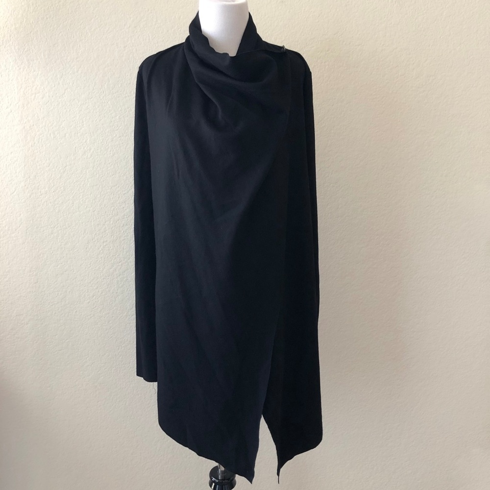 Helmut Lang Sonar Wool Cardigan Shawl Black S - Picture 3 of 8